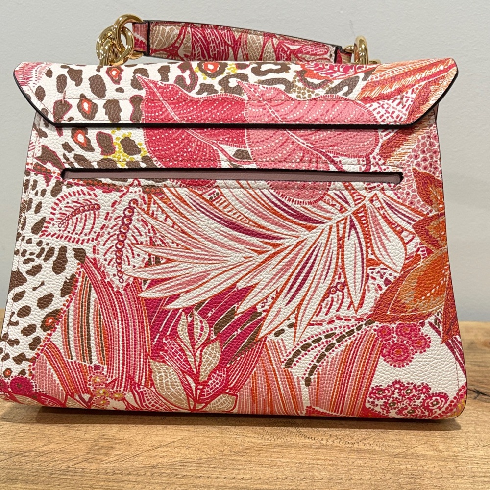 Salvatore Ferragamo Pink Floral & Animal-Print Top Handle Satchel - Picture 7 of 16